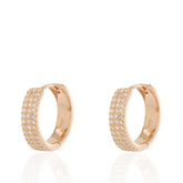 Fashionable Rose Gold Color 925 Sterling Silver Huggie Earrings with CZ, Dainty Hoop Earrings