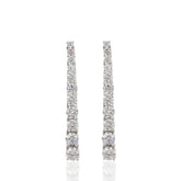 925 Sterling Silver Dangling Earrings, CZ Studded Drop Earrings, Elegant Silver Dangle Earrings
