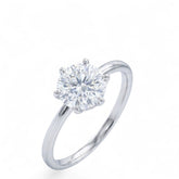 Silver Cubic Zirconia Solitaire Ring | Sterling Silver Round CZ Ring