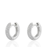 Charming 925 Sterling Silver Huggie Earrings with Cubic Zirconia, CZ Hoop Earrings