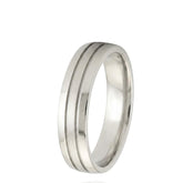 Layered Embellished Wedding Ring – Flat Shape 5.5mm – Unisex Modern Wedding Band