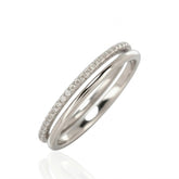 Fashionable Design 925 Sterling Silver Double Ring – CZ Studded Elegant Women’s Ring