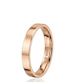 18ct Rose Gold Wedding Band | Flat Profile Wedding Ring
