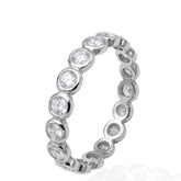 Cubic Zirconia Sterling Silver Bezel Set Eternity Ring