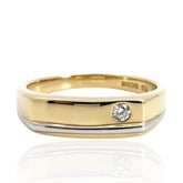 Two-Tone 9ct Gold Ring with Diamond Detail | Elegant Fine Jewellery
