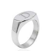 Sterling Silver Rounded Rectangle Signet Ring | Minimalist Silver Pinky Ring | Personalized Engravable Unisex Jewelry