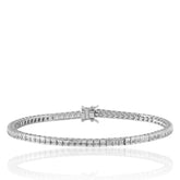 Silver CZ Tennis Bracelet, Dainty Crystal Tennis Bracelet, Sparkling Cubic Zirconia Bracelet