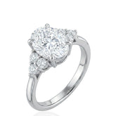 Oval Shape Silver Engagement Ring, Sterling Silver Promise Ring