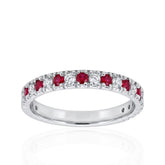 Platinum Ruby & Diamond Half Eternity Ring | Elegant Luxury Jewellery