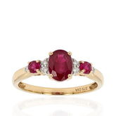9ct Gold Ruby & Diamond Ring | Elegant & Timeless Fine Jewellery