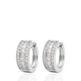 Charming Design 925 Sterling Silver Huggie Earrings with CZ, Sparkling Silver Hoop Earrings