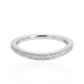 18ct White Gold Diamond Curved Half Eternity Ring, Wedding Band