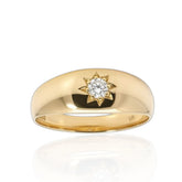 9ct Gold Band with Single Diamond | Elegant & Timeless Jewellery