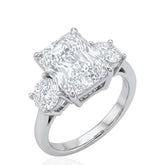 3-Stone Cushion CZ Ring in Sterling Silver | Elegant Cushion Cut Promise Ring