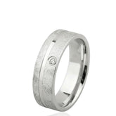 9ct White Gold Wedding Band with Diamond – Elegant Classic Diamond Ring