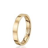 18ct Yellow Gold Wedding Band, Flat Wedding Ring, 18K Solid Gold Wedding Band, Classic Yellow Gold Ring