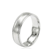Milgrain Wedding Ring 5mm – D Shape Sterling Silver Band, Pattern Wedding Ring, Vintage Style Unisex Wedding Band for Men & Women