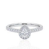 9ct White Gold Pear & Brilliant Cut Cluster Ring | Elegant Timeless Sparkle