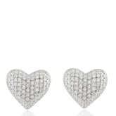 Stylish Heart Shape 925 Sterling Silver Earrings, CZ Stud Earrings, Dainty Heart Jewelry