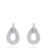 925 Sterling Silver Teardrop Earrings, CZ Studded Earrings, Elegant Drop Earrings