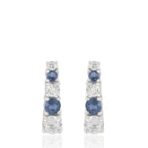Blue CZ 925 Sterling Silver Stud Earrings, Blue Cubic Zirconia Earrings, Elegant Silver Earrings