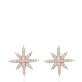 Rose Gold Star Stud Earrings, 925 Sterling Silver CZ Earrings, Dainty Star Earrings