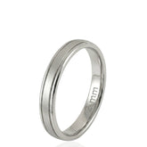 Silver Matte Center & Polished Edges Wedding Ring, D Shape Modern Wedding Band, Minimalist Silver Ring
