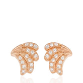 925 Sterling Silver Angel Wing Earrings, CZ Stud Earrings, Sparkling Wing Jewelry