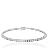 Silver Tennis Bracelet, CZ Tennis Bracelet, Dainty Crystal Bracelet, Sparkling Silver Bracelet
