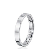 18ct White Gold Flat Wedding Band - Plain White Gold Wedding Ring - Classic Minimalist Wedding Band