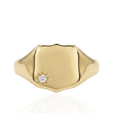 9ct Gold Diamond Signet Ring | Exquisite Elegant Statement Jewellery