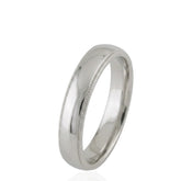 Silver Polished Court Shape Wedding Ring with Millgrain Edges – D Shape – 5mm – Modern Wedding Band