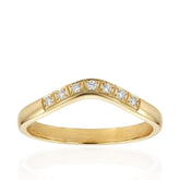 Lovely pre owned 18ct gold and diamond cur18ct Gold Diamond Curved Ring | Elegant & Timeless Fine Jewelleryved band
