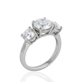 Trilogy Engagement Ring – 925 Sterling Silver with CZ Stones – Elegant Women’s Ring