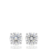 Round Cut Stud Earrings, CZ Crystal Earrings, Silver Stud Earrings, Sparkly Bridal Earrings,