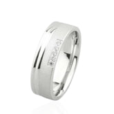 9ct White Gold Wedding Band with 5 Diamonds – Elegant Diamond Ring