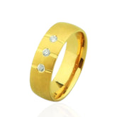 18ct Yellow Gold Wedding Band with 3 Diamonds – Timeless Elegant Diamond Ring