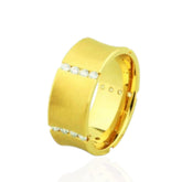 9ct Yellow Gold Wedding Band with Diamond Stones – Elegant Classic Diamond Wedding Ring for Women