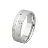 9ct White Gold Wedding Band with Diamond – Elegant Classic Diamond Ring