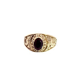 10ct yellow gold ring with an attractive ruby centre stone