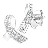 Round Diamond Pave Set Earrings in UK Hallmarked 9ct White Gold