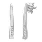 Channel Set Diamond Drop Earrings in 9ct White Gold