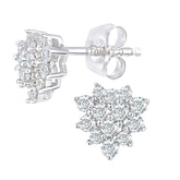 0.28ct Round Diamond Prong Set Cluster Stud Earrings in 9ct White Gold – Classic Diamond Studs