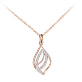 Micro Set Diamond Swirl Pendant in 9ct Rose Gold