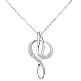 Micro Set Diamond Twist Pendant in 9ct White Gold