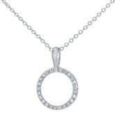 Diamond Circle Pendant in 9ct White Gold