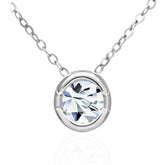 0.25ct Round Diamond Bezel Set Solitaire Pendant – 9ct White Gold Necklace | Modern Minimalist Jewellery