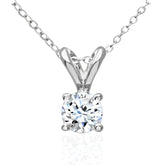 9ct White Gold 0.33 Carat Natural Diamond Solitaire Necklace – Classic Elegant Necklace