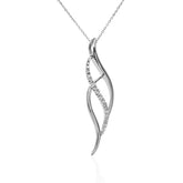 0.10ct Round Diamond Swirl Pendant – 9ct White Gold Necklace | Elegant Fine Jewellery