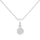 Round Diamond Cluster Pendant in 9ct White Gold